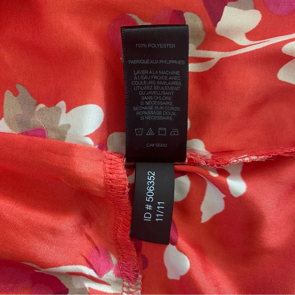 Express Floral Mini Skater Dress with Pockets Orange Pink White Multicolor XS - Picture 12 of 14